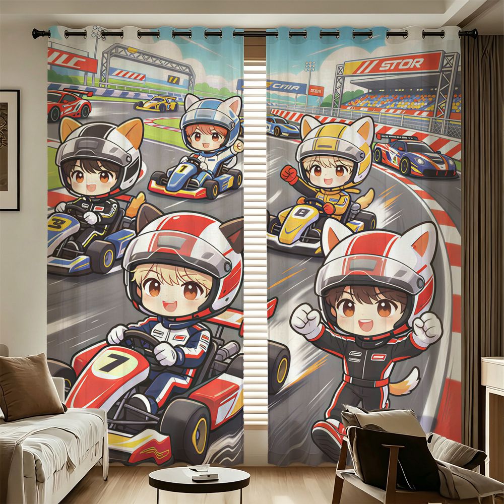 Decor Kart Lighting - ستائر بطباعة رقمية بتصميم سباقات السيارات