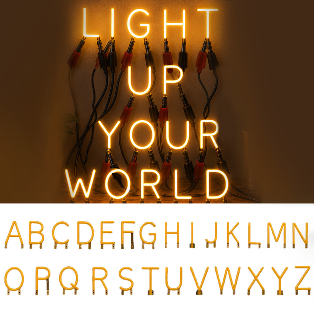 Lighting Decor Store - حروف LED قابلة للترتيب بحرية، 26