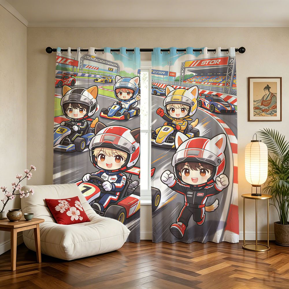 ستائر بطباعة رقمية بتصميم سباق - مراجعة Decor Kart Lighting وسعره