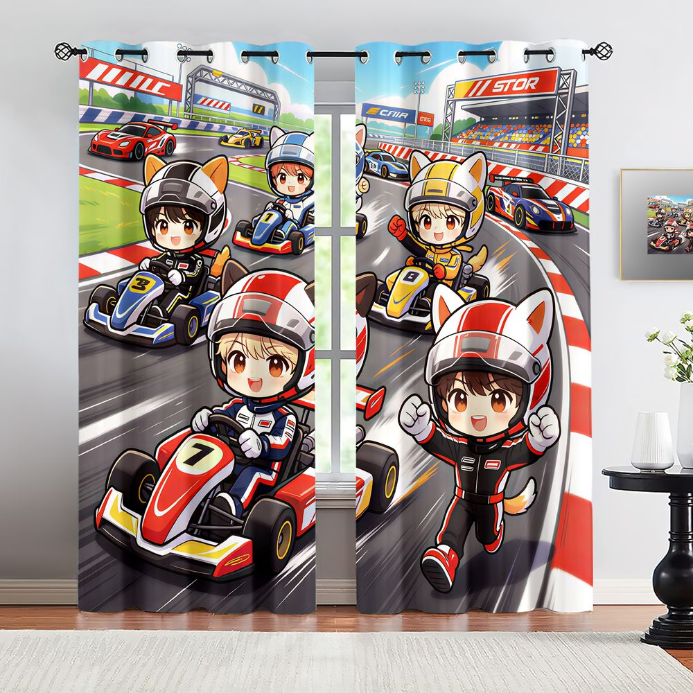 ستائر بطباعة رقمية بتصميم سباق - مراجعة Decor Kart Lighting وسعره