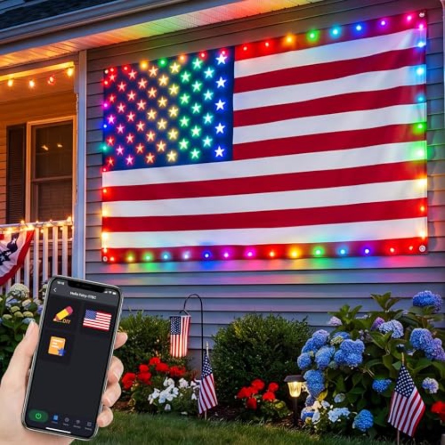 علم أمريكي ذكي مضيء 3×5 قدم، ع - مراجعة Up Lighting Decor وسعره