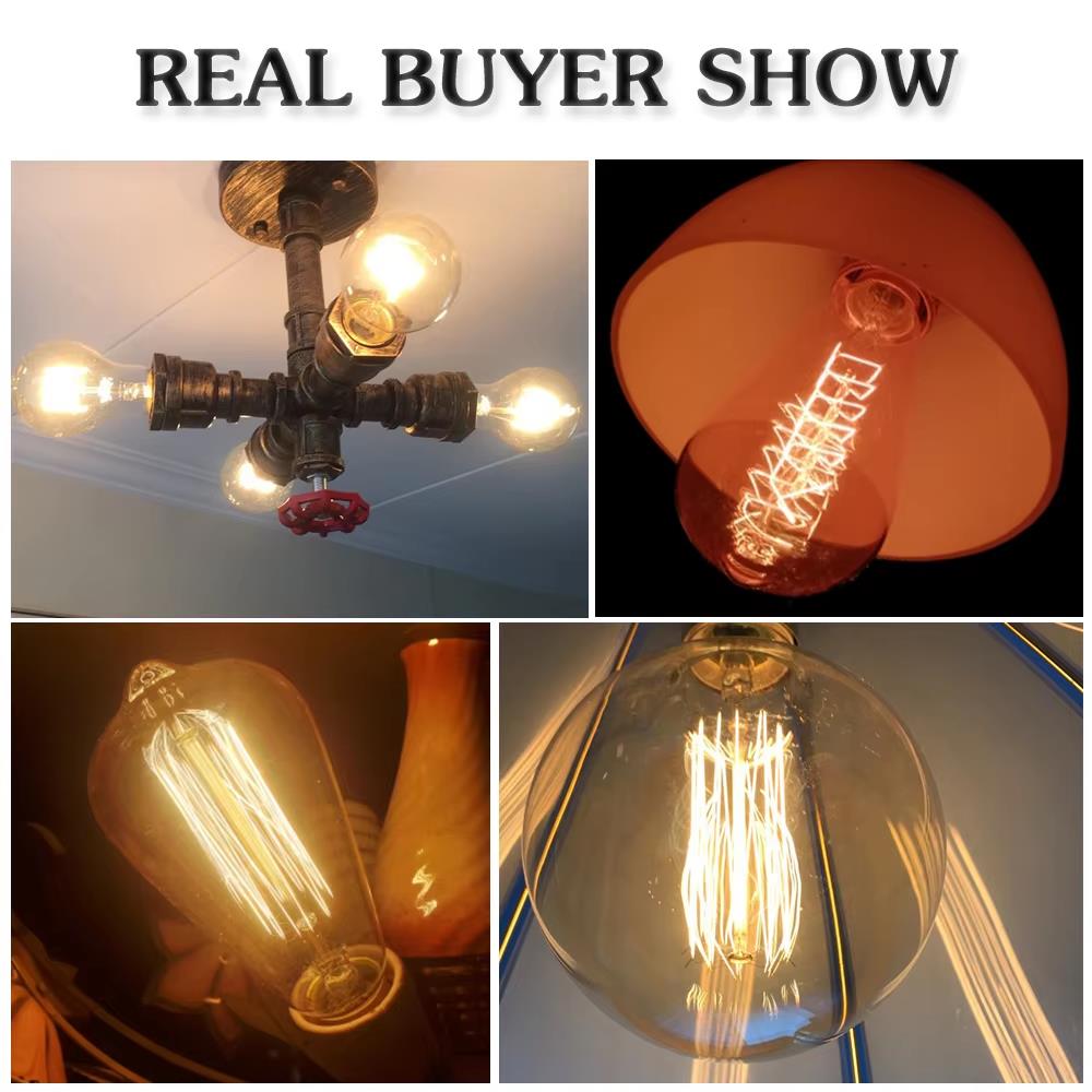 الرجعية اديسون ضوء لمبة E27 40 - مراجعة Lighting Decoration Ideas وسعره