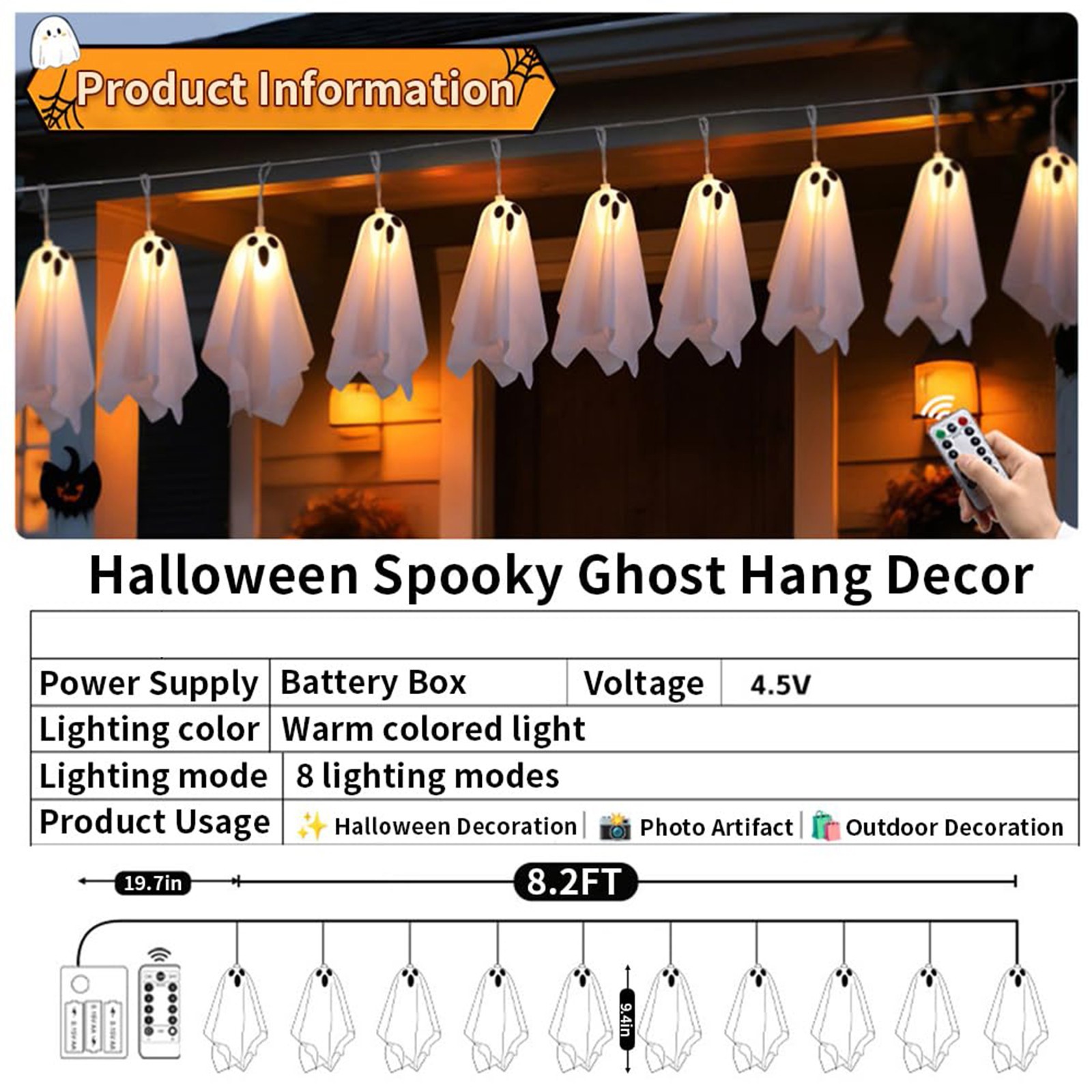 ديكور منزل مسكون، شبح الهالوين - مراجعة Lighting Decor For House وسعره